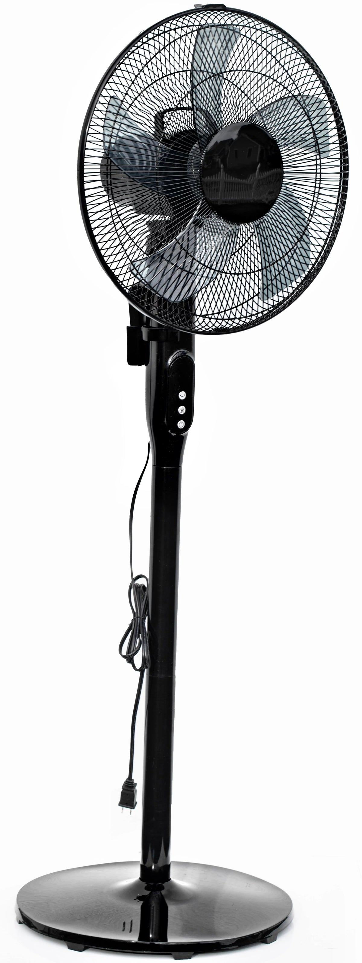 16 12-Speed Adjustable Height Quiet Pedestal Fan with Digital Display & Remote Control, Black N116492