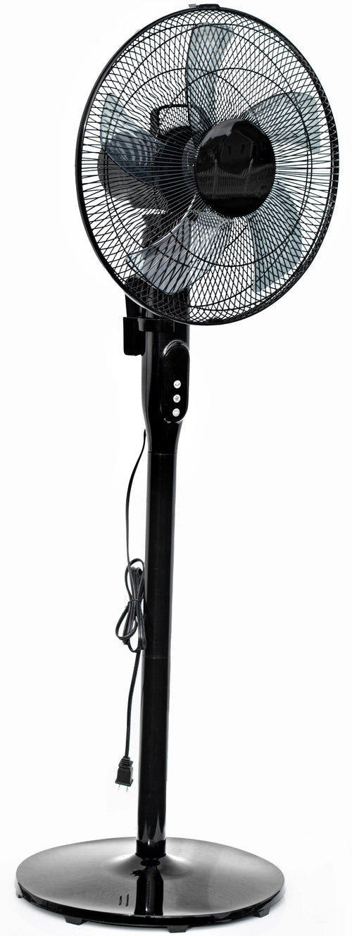 16 12-Speed Adjustable Height Quiet Pedestal Fan with Digital Display & Remote Control, Black N116492