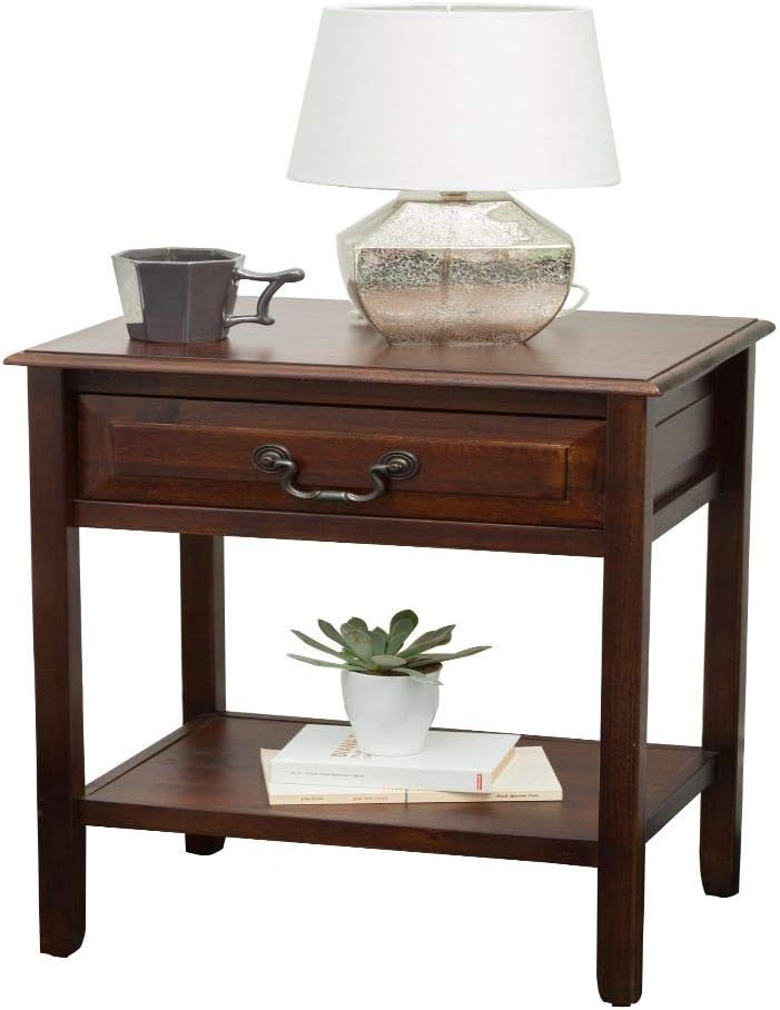 Acacia Wood Accent Table, Brown Mahogany Y23118