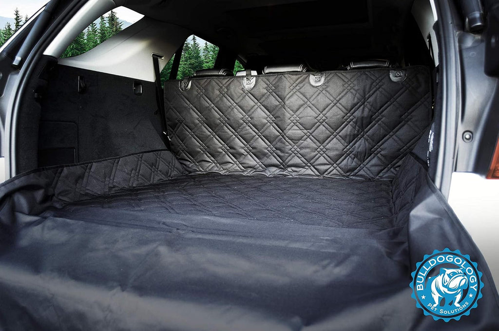 X-Large Black Waterproof SUV Cargo Liner Seat Cover for Dogs with Bumper Flap G25413