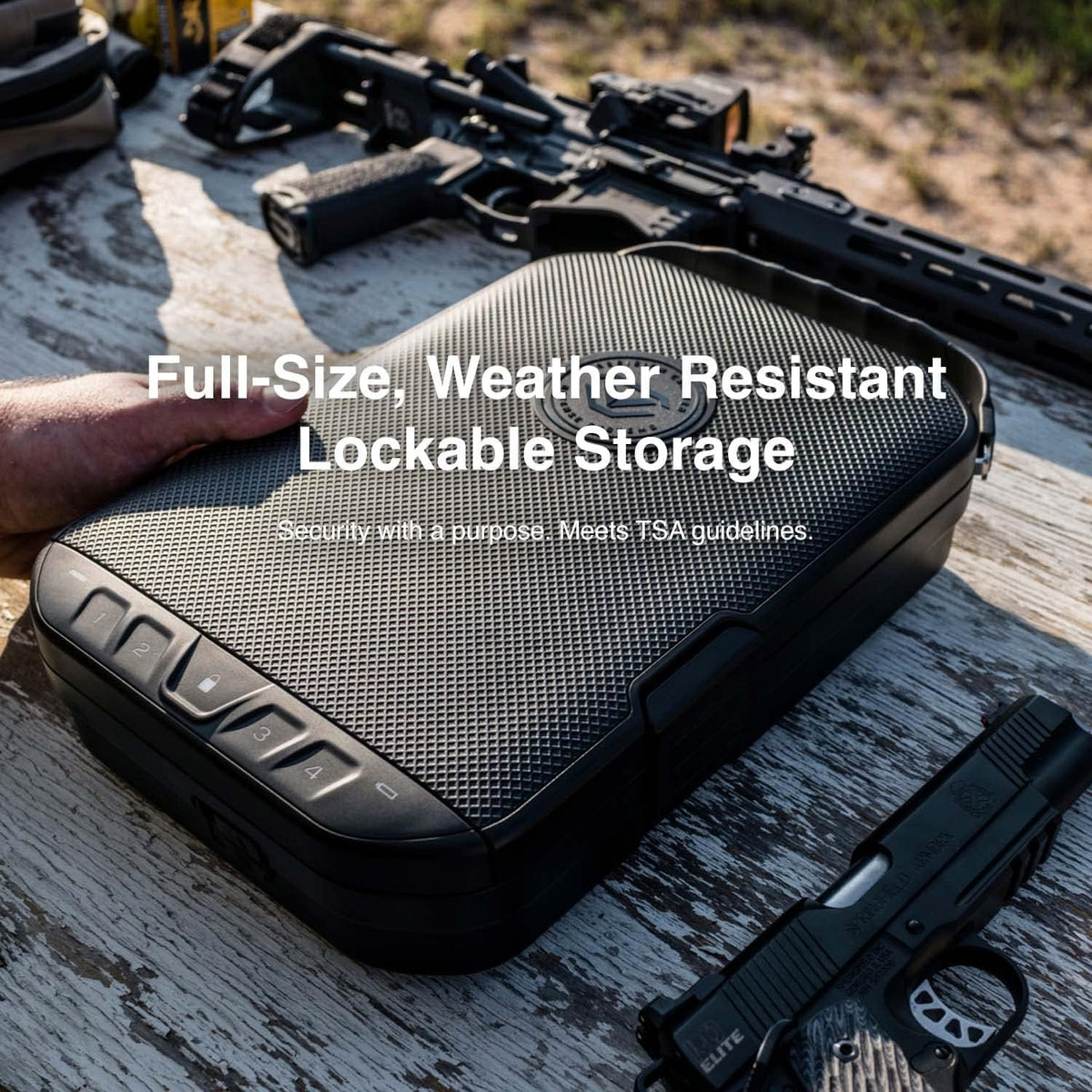 Waterproof Electronic Lock Handgun Case with Backlit Keypad I29215