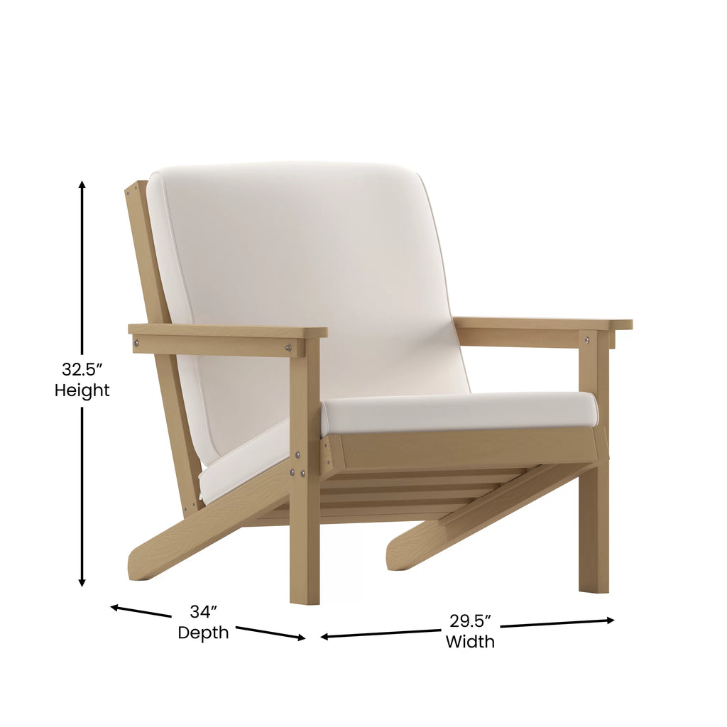 All-Weather Polyresin Adirondack Club Chair with Cushions L869778