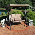 2-Person Adjustable Tilt Canopy Patio Loveseat Porch Swing L355250