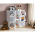 White 8 Shelf Wood Bookcase F280426