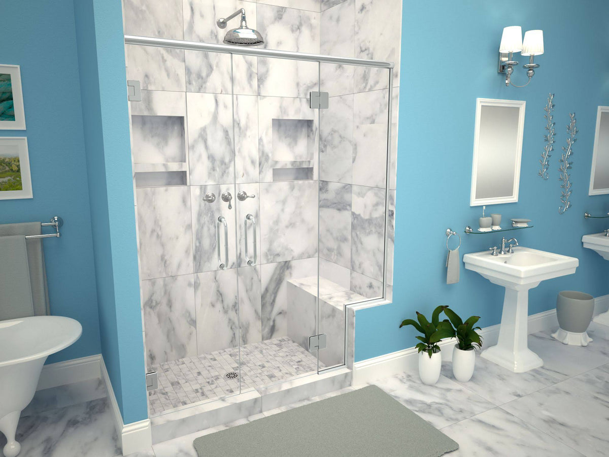 37x22 Single Threshold Shower Base with Bench and Drain J9267