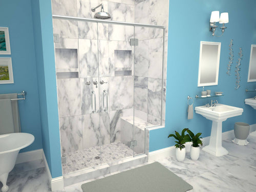 37x22 Single Threshold Shower Base with Bench and Drain J9267