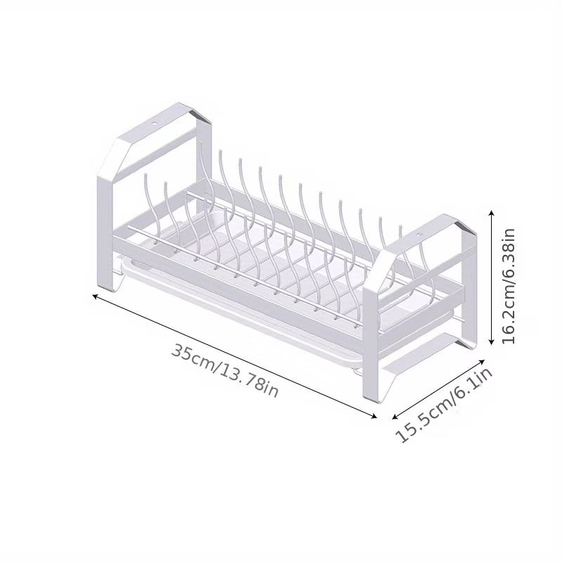 White Plate Drain Storage Rack B8658