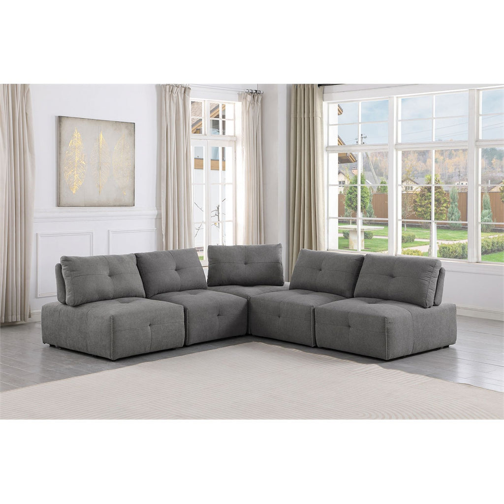 Gray Linen Fabric Corner Wedge Z769100