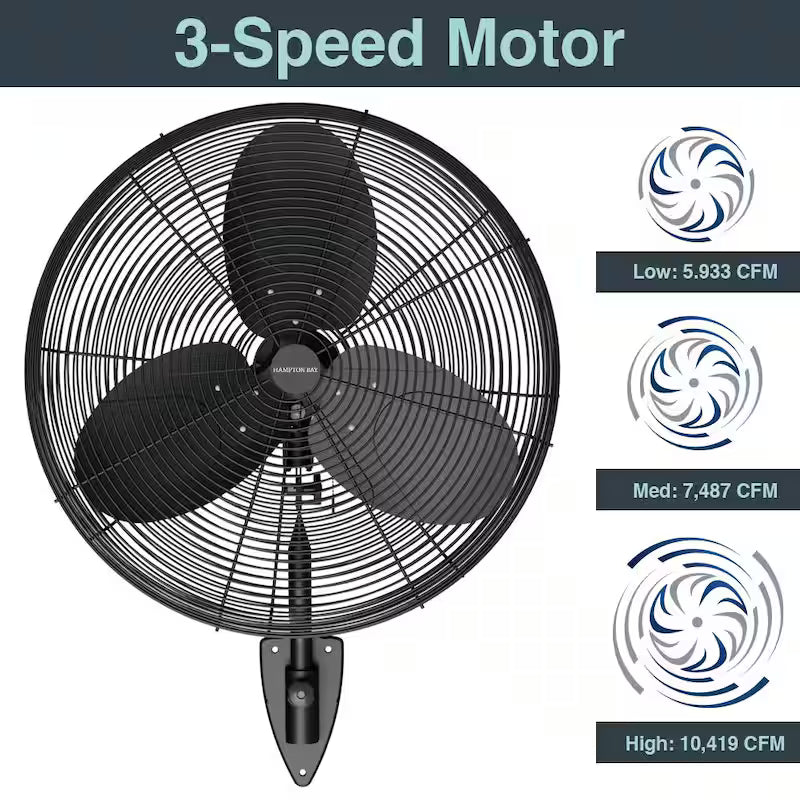 Black Wall Mount Fan J580