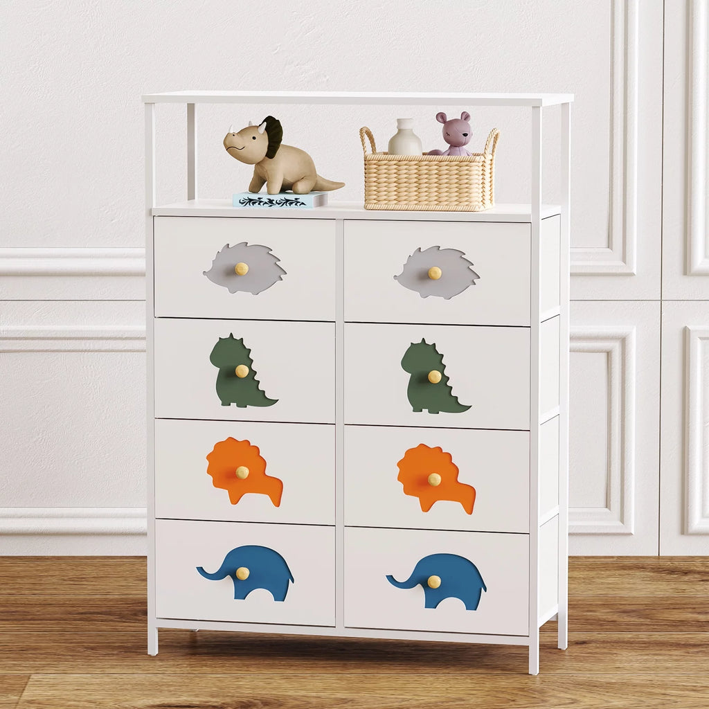 White 6 Drawer Kids Dresser with Shelf B10771