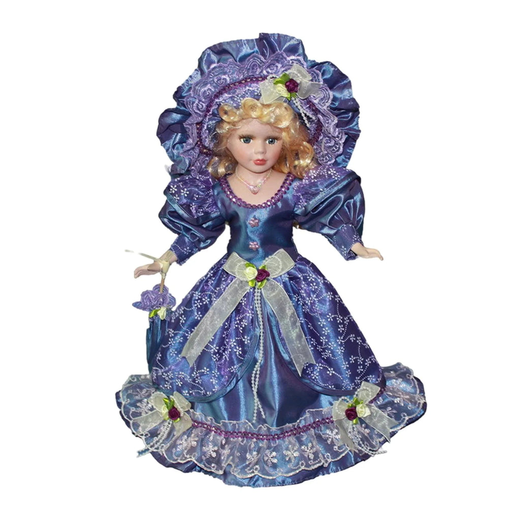 Violet Porcelain Dollhouse Lady with Dress G684361