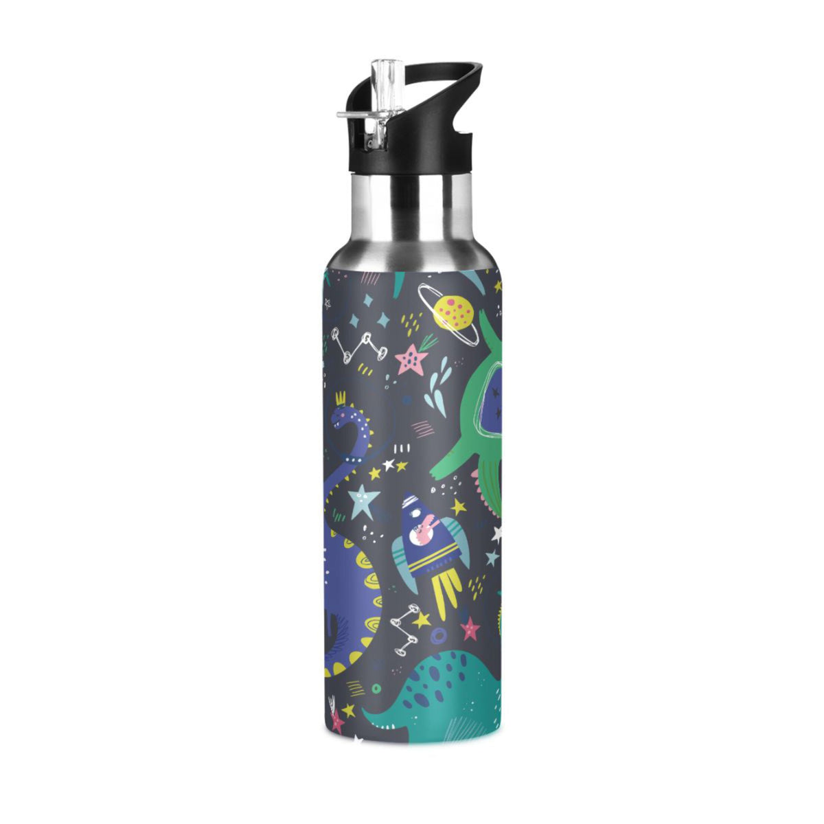 Stainless Steel Insulated Thermos Vacuum Flask Water Bottle with Straw Lid Q505