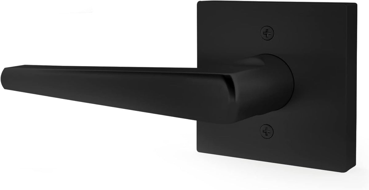 Matte Black Lever Door Handle and Deadbolt Lock Combo Pack of 2 J938