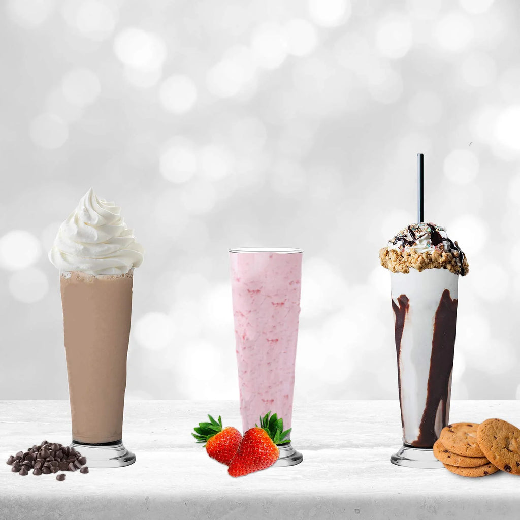 9 Ounce Milkshake Glasses Set of 6 Clear Dishwasher Safe H307324