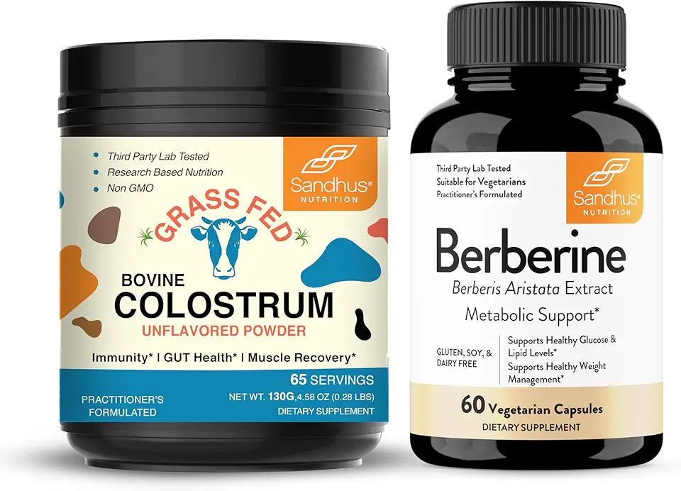 Bovine Colostrum Powder and Berberine HCL 500mg Capsules R9185