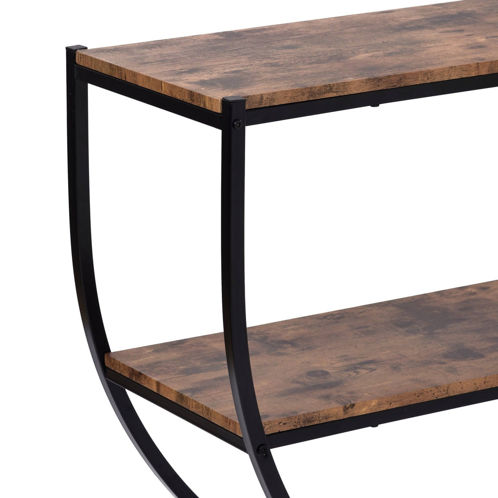 Black Distressed Wood Console Table C877