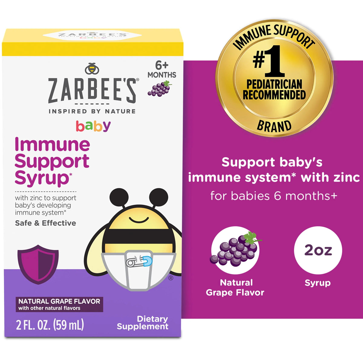 Grape 2oz Baby Immune Support with Zinc I330023
