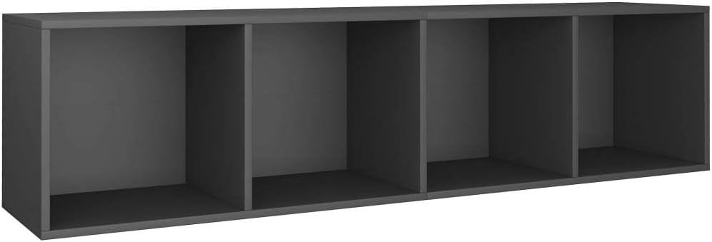 Gray Book Cabinet/TV Cabinet 14.2inch x11.8inch x56.3inch Particle Board Pack of 2 U899
