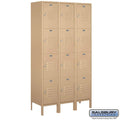 Metal Locker - Four Tier - 3 Wide - 6 Feet High - 15 Inches Deep - Tan N659591