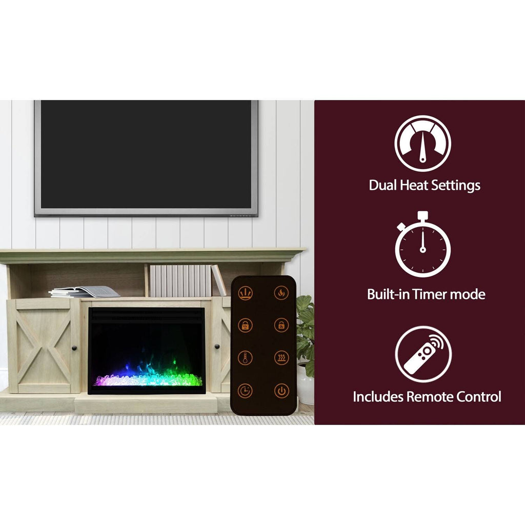 62-in. Electric Fireplace Mantel with Crystal Insert E49422