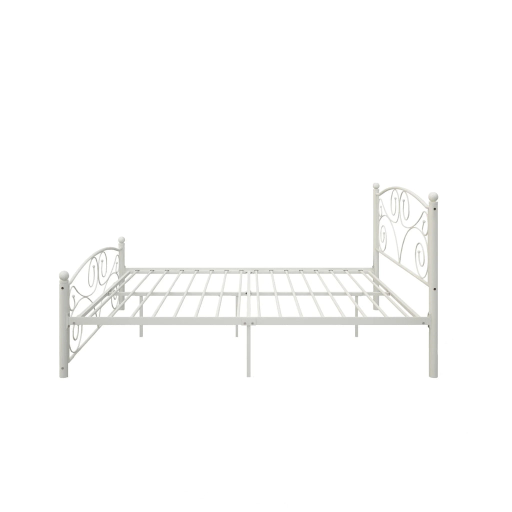 Queen Size Metal Bed Frame with Headboard and Footboard O924709