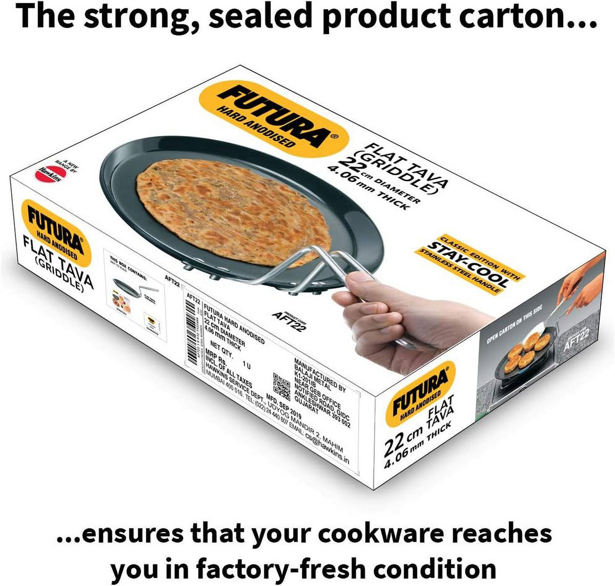 8-Inch Hard Anodised Flat Tava Griddle R481614