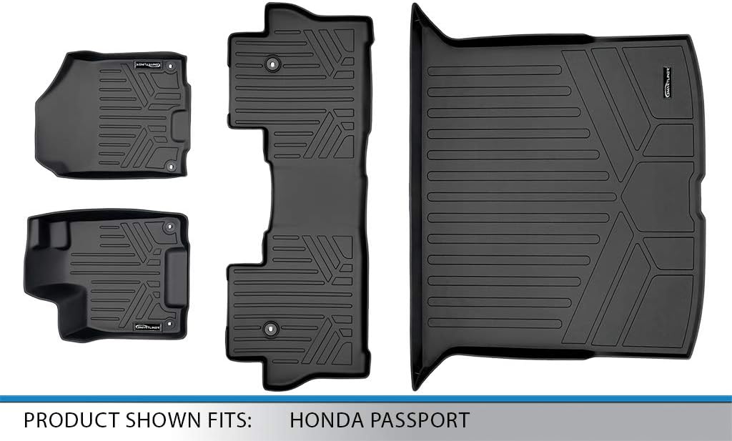 Custom Fit Floor Mats 2 Rows and Cargo Liner Set Black F7720