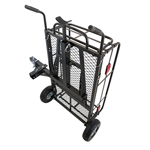 Foldable Cargo Carrier Cart With Quick Detachable Basket Rack With 10 inch Flat Free Tires F70096