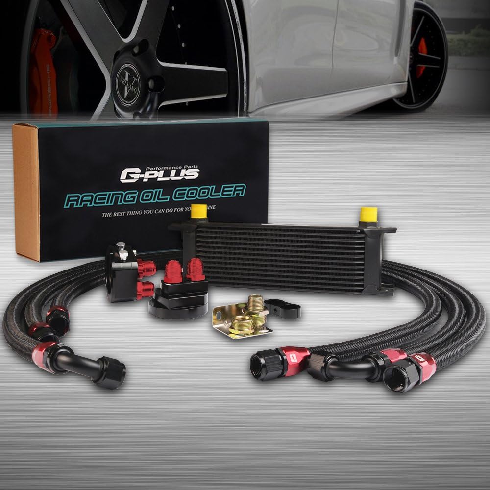 13 Row Universal Engine Transmission Oil Cooler with Filter Relocation Kit P460