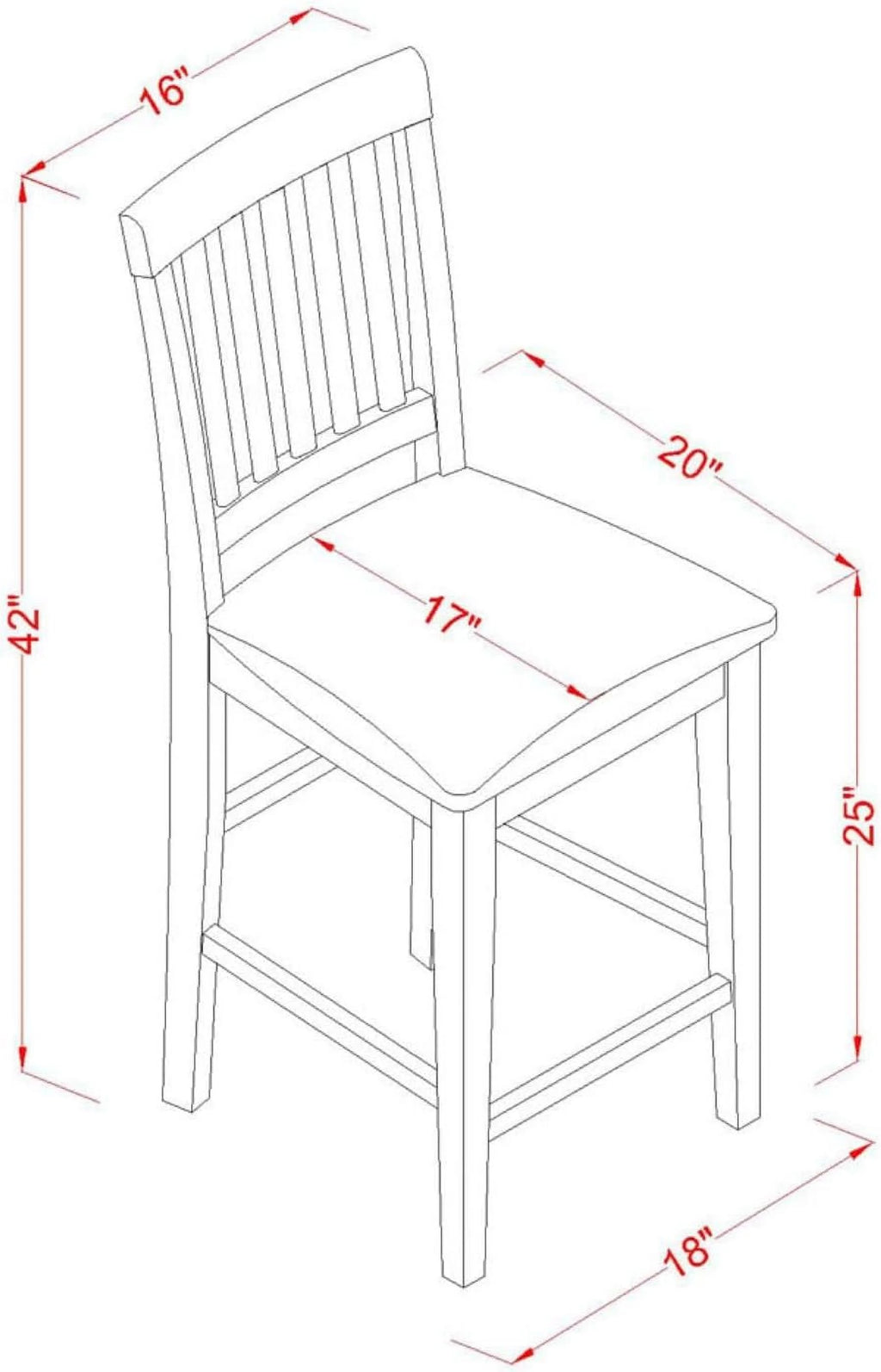Linen Fabric Pub Height Wooden Counter Stool, Set Of 2 T329