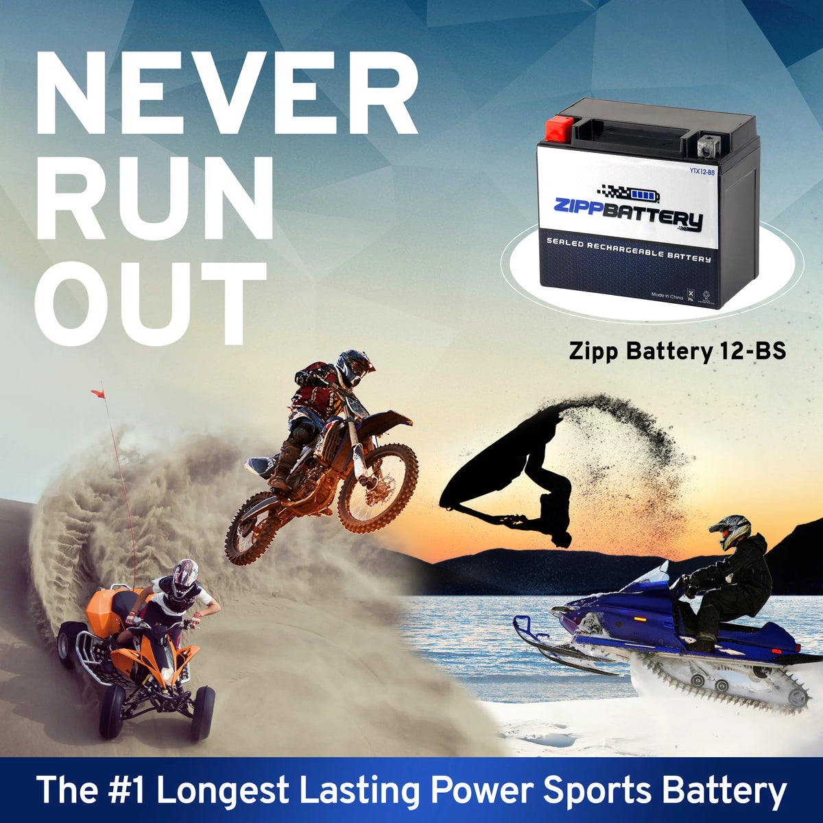 12 Volt 10 Ah 180 CCA Motorcycle Battery Z383