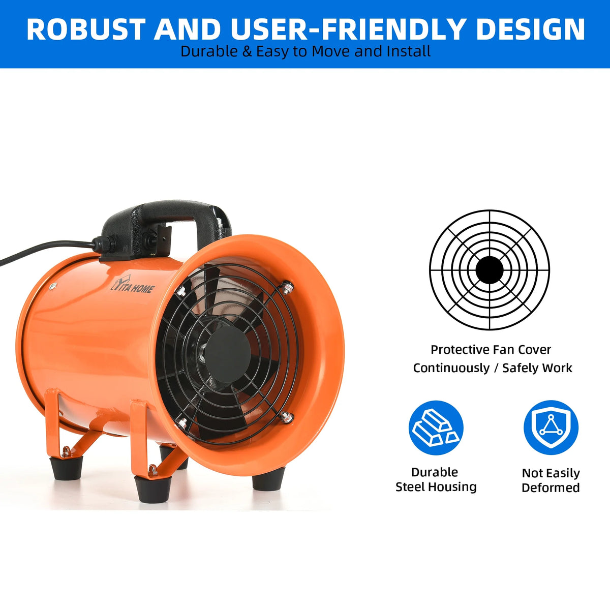 8" Utility Blower Extractor Fan with 16ft Duct Hose X24528