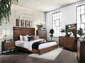 Dark Walnut & Dark Oak Solid Wood King Bedroom Set 6pcs L272