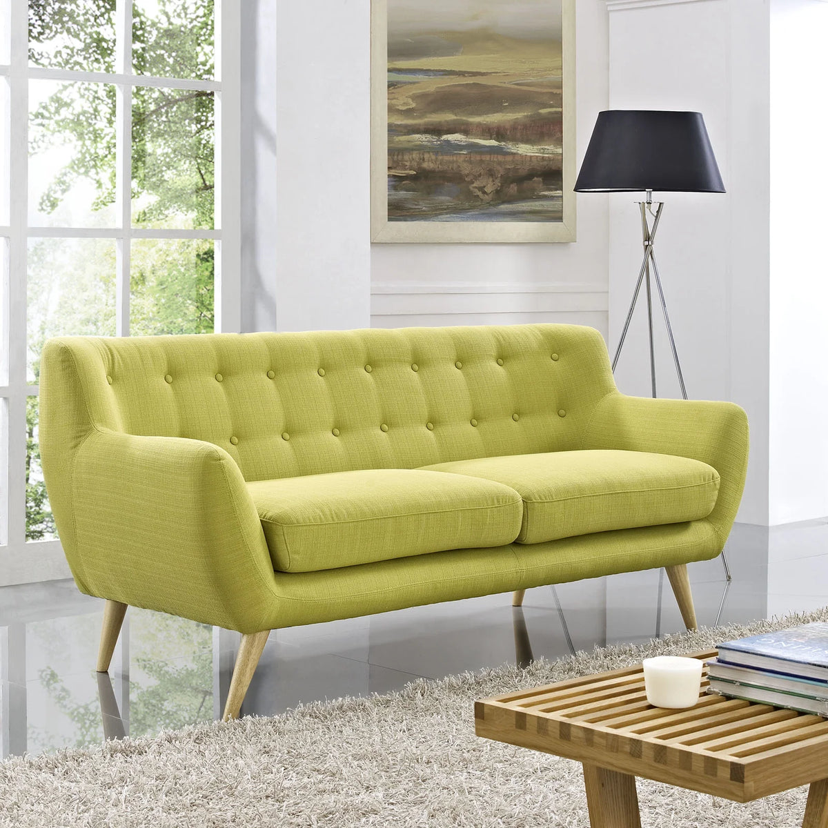 Green Fabric Sofa E11075