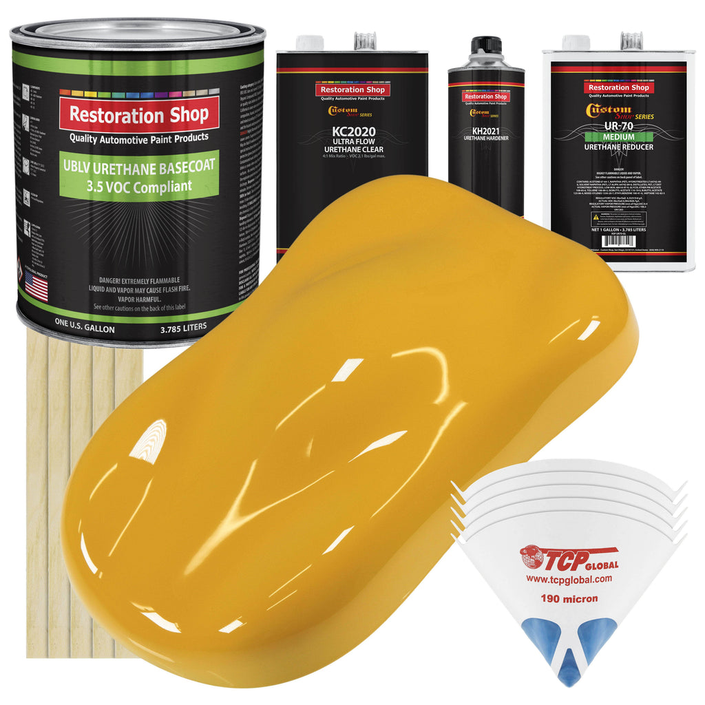 Corvette Yellow Urethane Basecoat Clearcoat Car Paint Complete Gallon Kit O859032