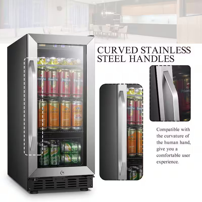 15 in. 70 Can Stainless Steel Beverage Refrigerator O723380