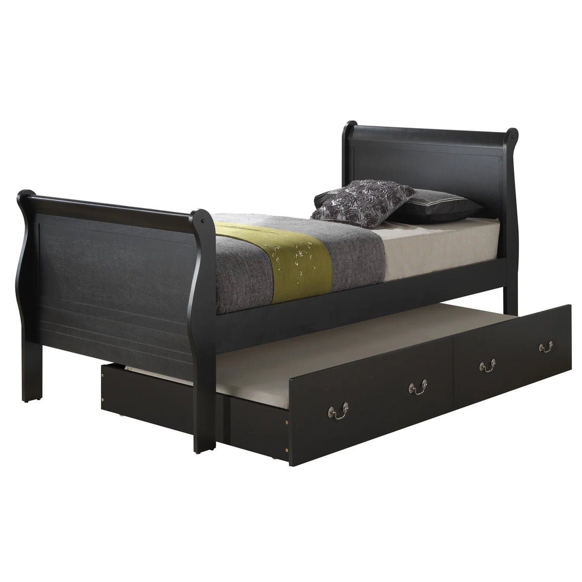 Black Twin Storage Bed P102