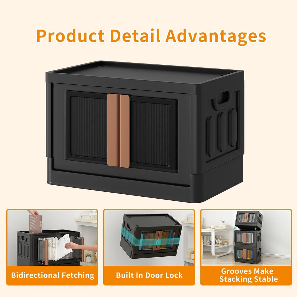 Collapsible Storage Bins with Lids, 19 gal Folding Storage Box, 3 Pack P6215
