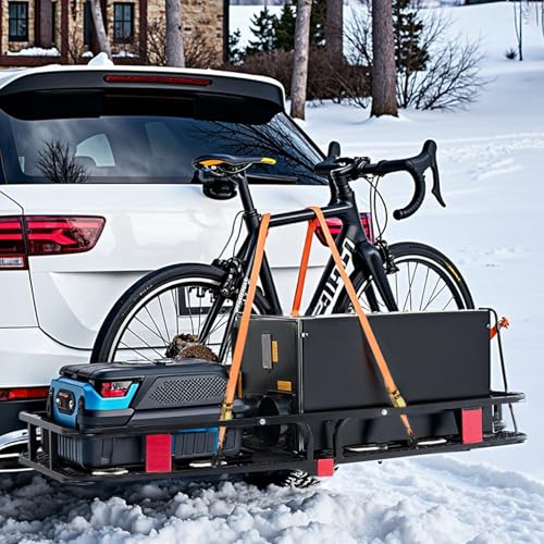 Folding Hitch Carrier 500lb Capacity Cargo Basket Waterproof Bag Z998