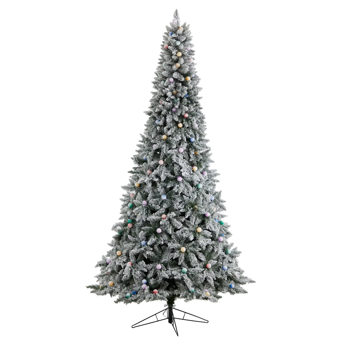 9.5Ft. Artificial Christmas Tree With 150 Multi Color Globe Bulbs And 2297 Bendable Branches K6717