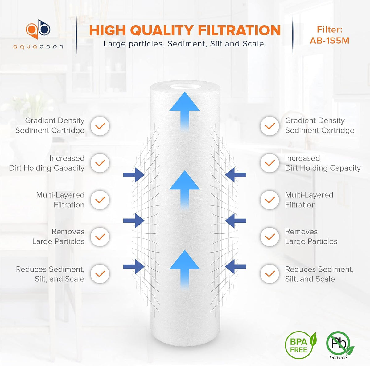 5 Micron 10 Sediment Water Filter Replacement Cartridge R5575