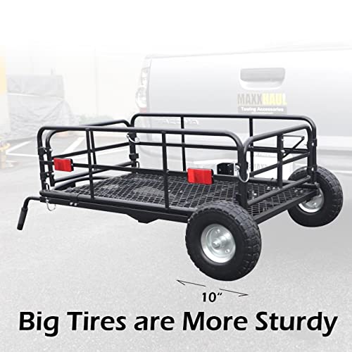 Foldable Cargo Carrier Cart With Quick Detachable Basket Rack With 10 inch Flat Free Tires F70096