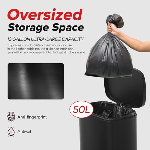 White 13 Gallon Stainless Steel Step Waste Bin K7349