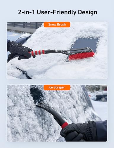 2 Pack 27" Snow Brush and Ice Scrapers A348