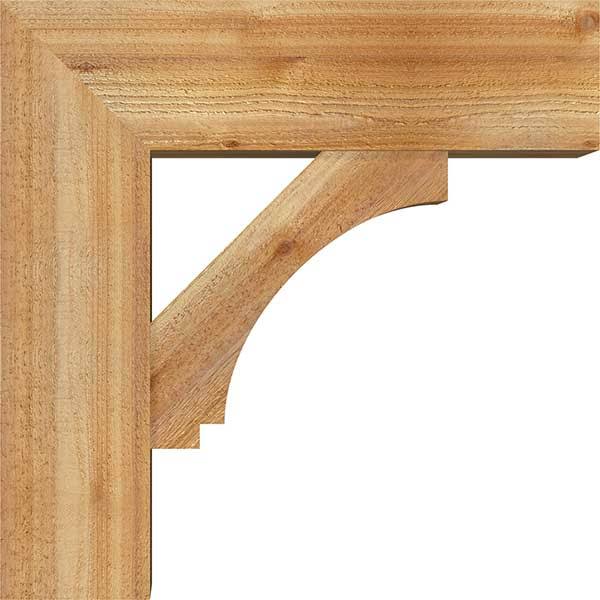 8x22W x 24x22D x 24x22H Rough Sawn Bracket with Offset Brace, Western Red Cedar V28733