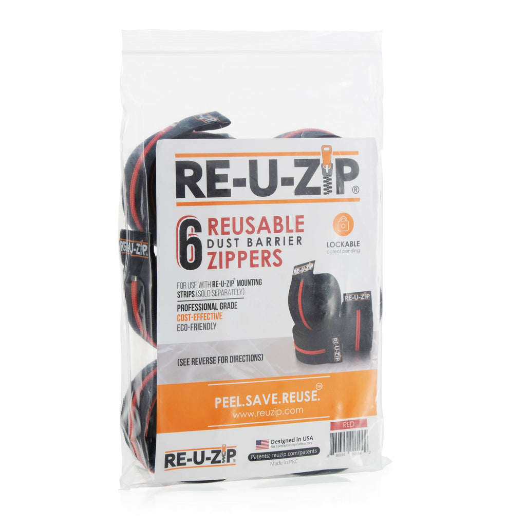 Red Reusable Dust Barrier Zipper 6 Pack B335808