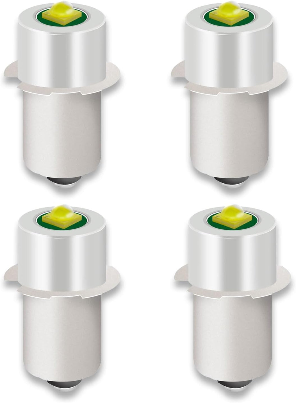 4 Pack LED Flashlight Bulb P13.5S PR2 3W 3V 4.5V 6V White Replacement Set C8501