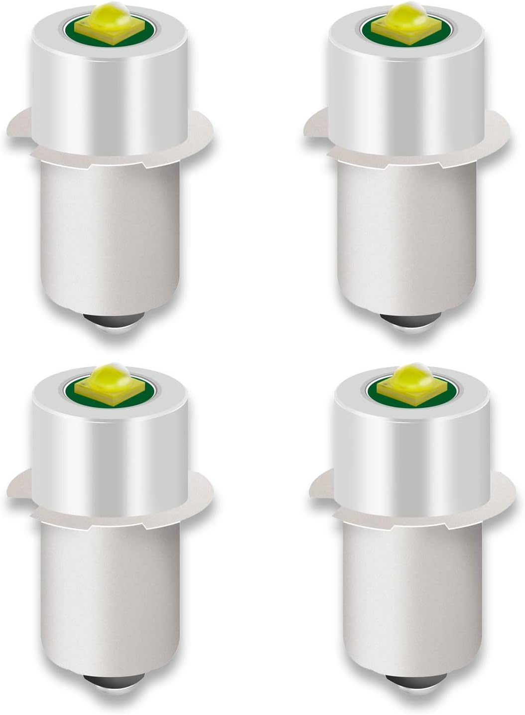 4 Pack LED Flashlight Bulb P13.5S PR2 3W 3V 4.5V 6V White Replacement Set C8501