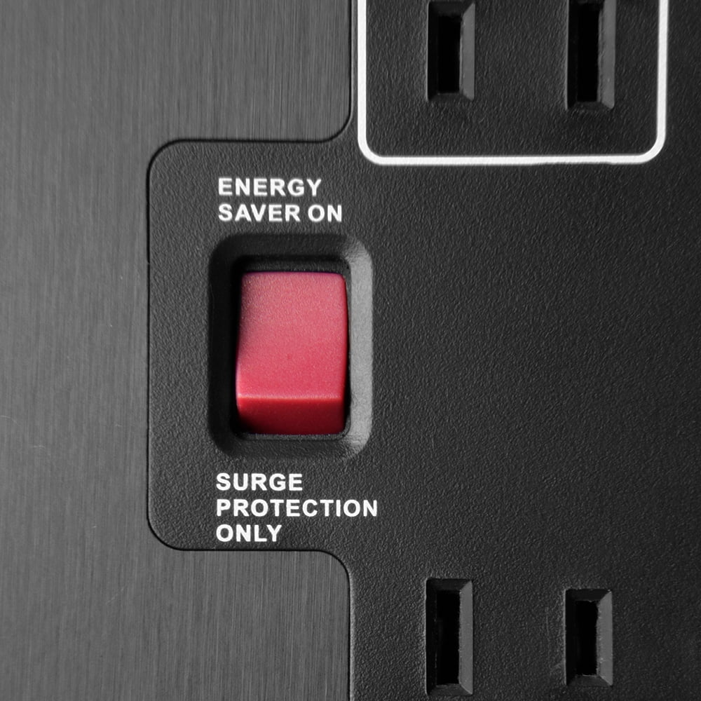 Smart Surge Protector 3600 Joules 8 Outlets 3-Prong Plug D961