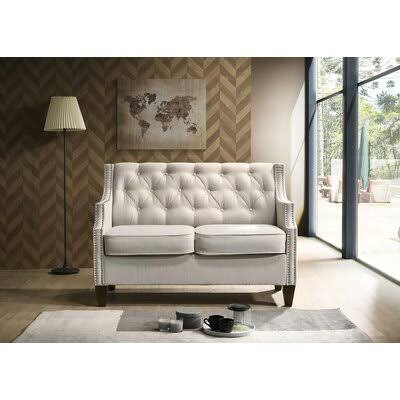 Beige Contour Arm Loveseat N699